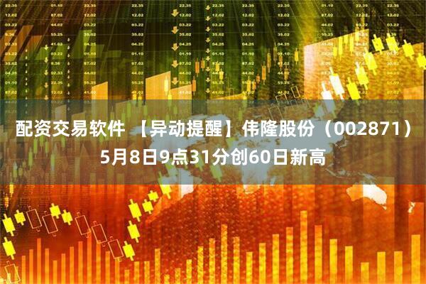 配资交易软件 【异动提醒】伟隆股份（002871）5月8日9点31分创60日新高