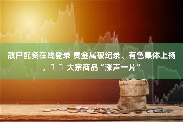 散户配资在线登录 贵金属破纪录、有色集体上扬，​​大宗商品“涨声一片”
